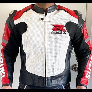 Suzuki GSXR Men Motorcycle Leather Racing Jacket